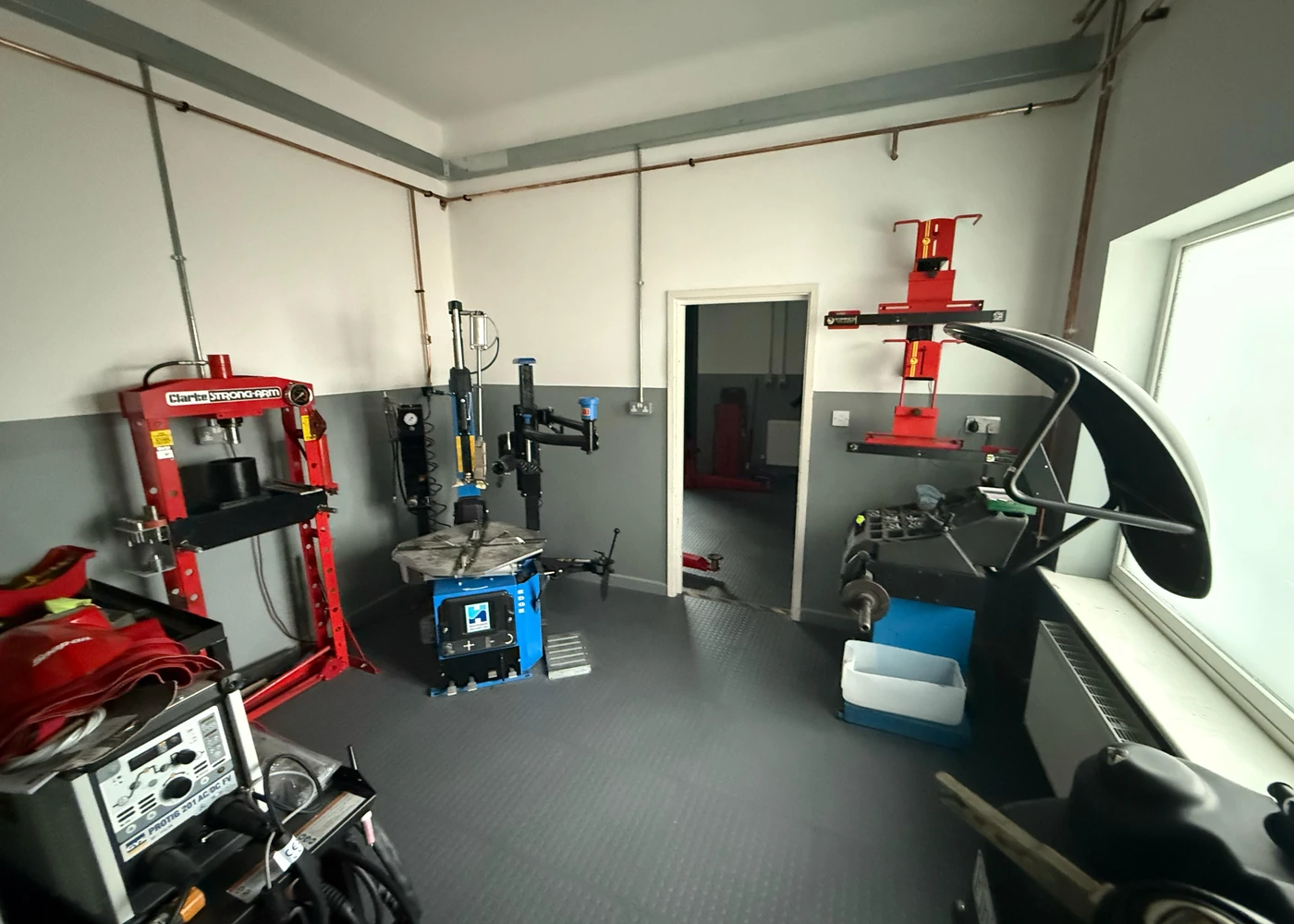Tyre and wheel equipment inside the M3W Services UK workshop