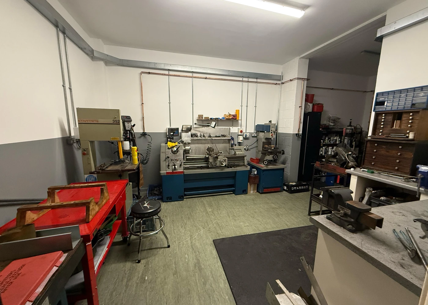 Fabrication benches inside the M3W Services UK workshop