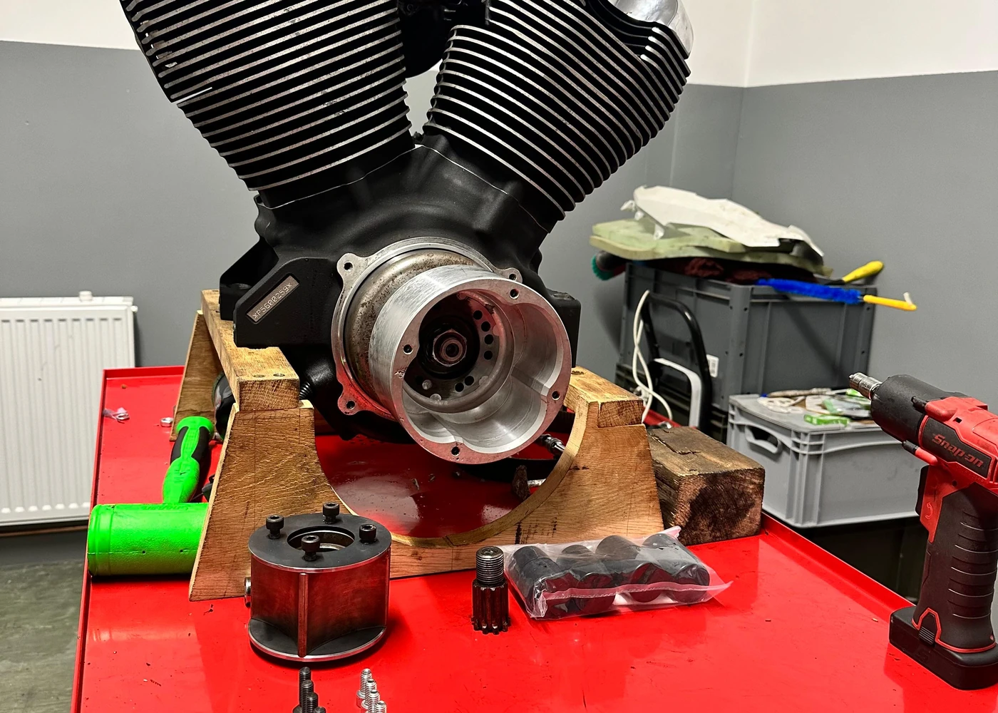 S&S V-Twin engine undergoing service at M3W Services UK
