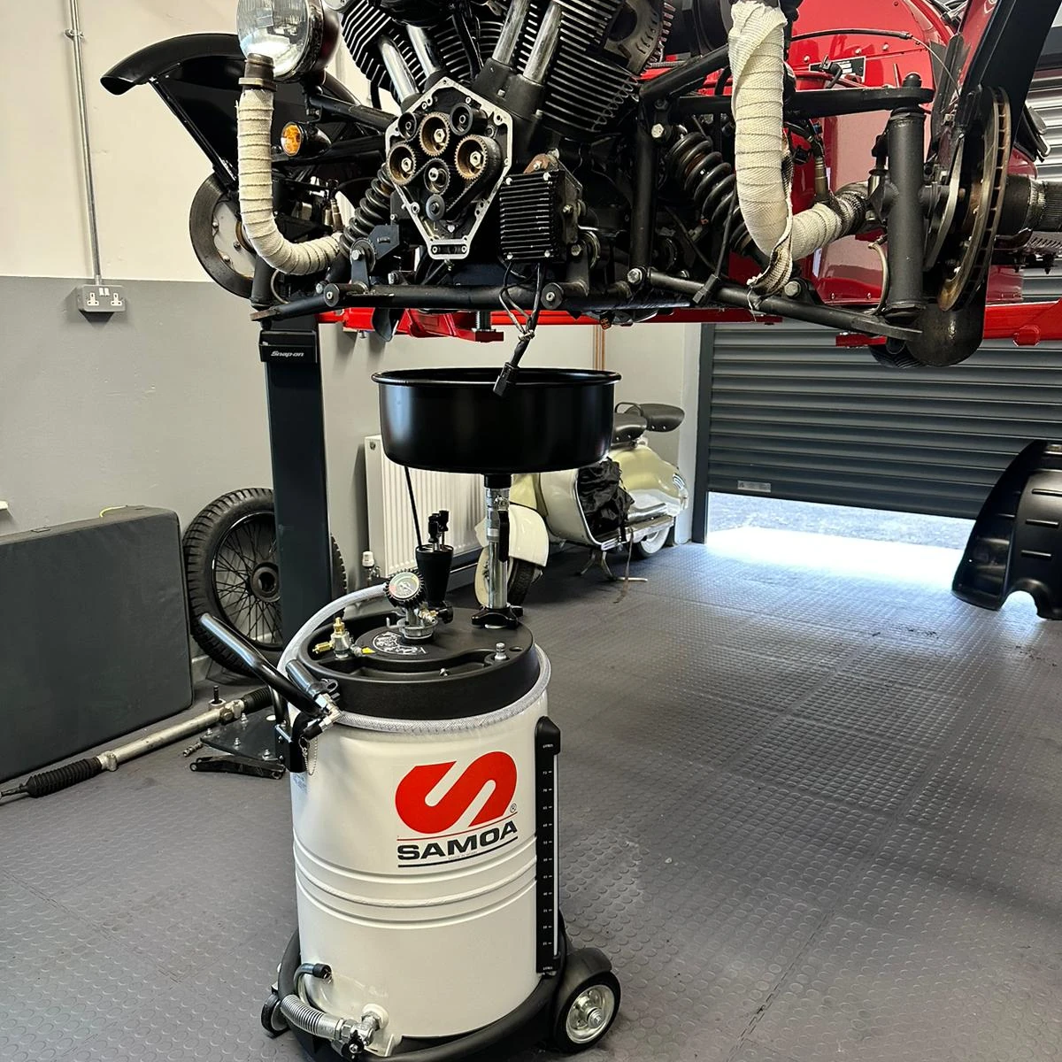 Oil and filter change during an M3W service