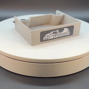 3D-printed storage tray accessory for the Morgan 3 Wheeler cabin